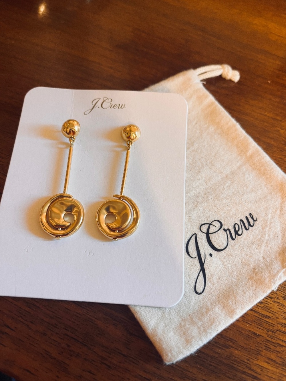 J. Crew Gold Tone Dangle Earrings 2" long
